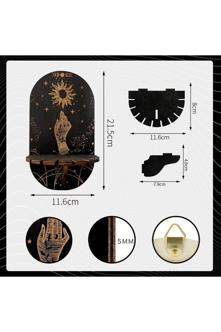 Lisslune | black hanging shelf system