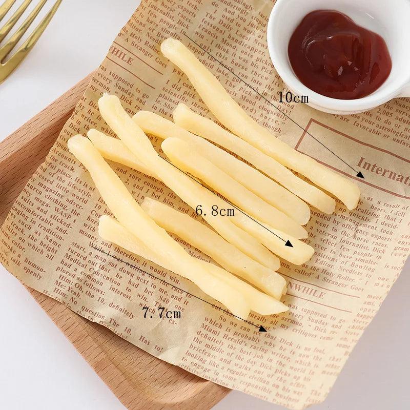 Lisslune | Creative French Fry Play Food Set - 10 Realistic Artificial Potato Chips for Kids Restaurant Role Play and Exhibition