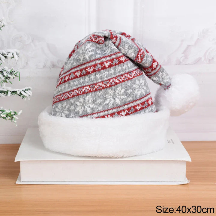 Rynx Knitted Christmas Hat Sweet Pompom Adult Children Soft Hat Santa Hat New Year Party Kids Gift Navidad Natal Noel Decoration