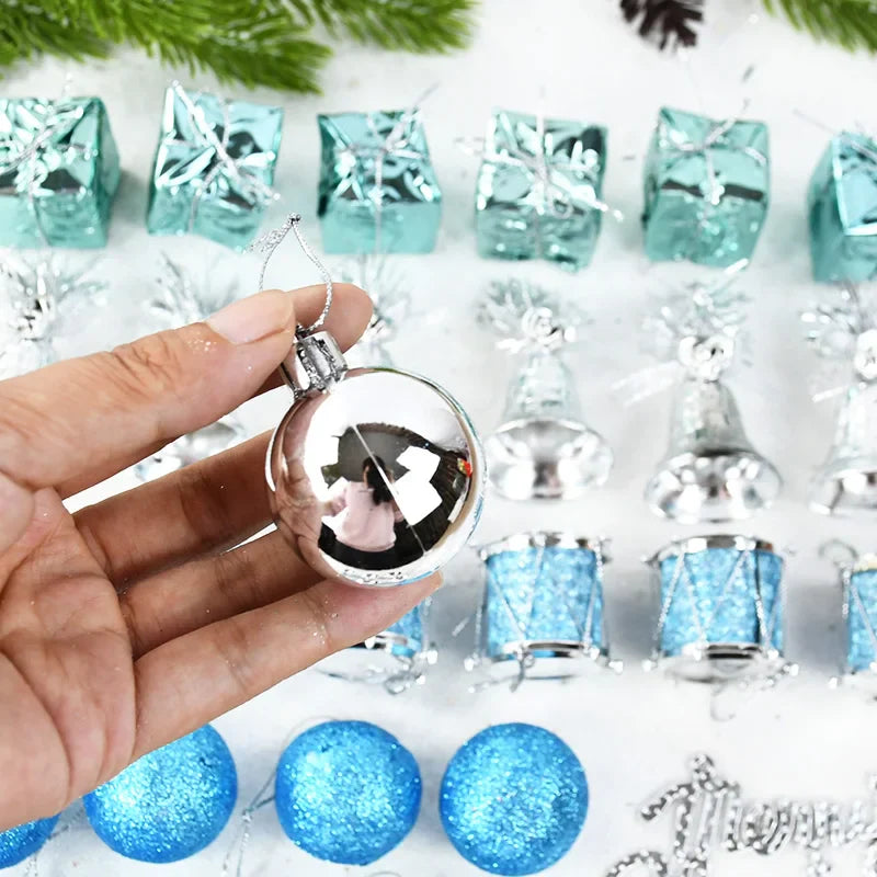 Rynx 32pcs/Box Christmas Tree Ball Ornaments Xmas Tree Hanging Pendant Set Merry Christmas Decorations For Home Navidad New Year Gifts