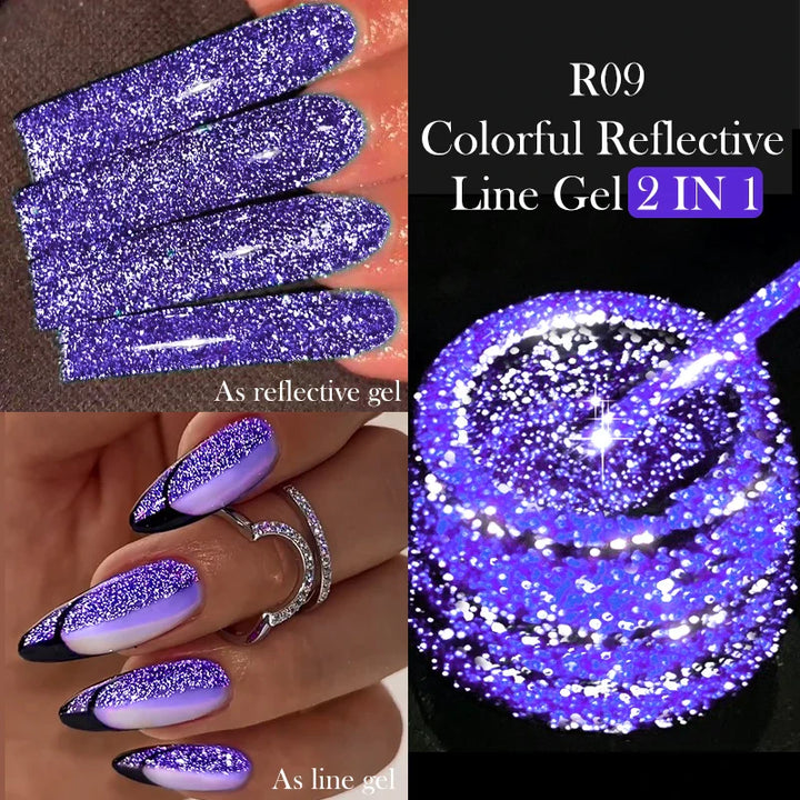 Rynx |5ML Aurora Ocean Blue Liner Gel Polish Nail Art Sparkling Painting Cat Magnetic Gel Semi Permanent UV Gel French Nails
