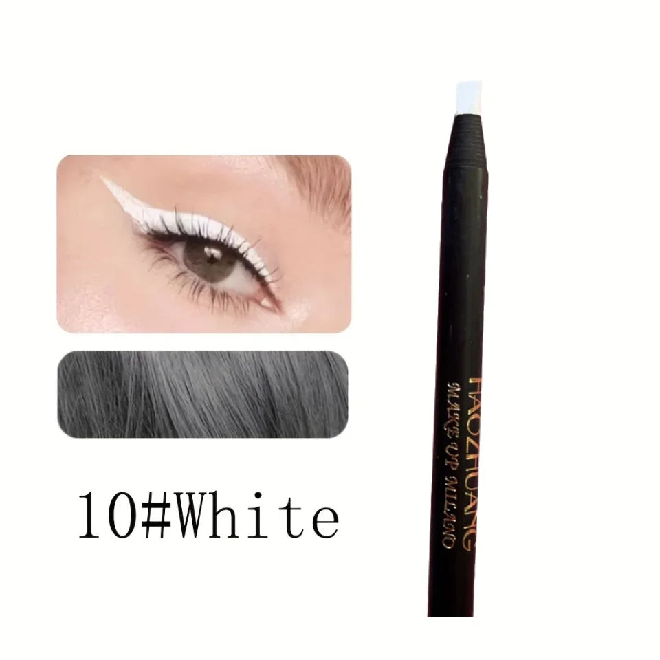 Rynx | High-Quality Pull Eyebrow Pencil Black Leather Makeup Wild Line Eyebrow Pencil Waterproof Hard Cap Flat Head Pencil White Pencil