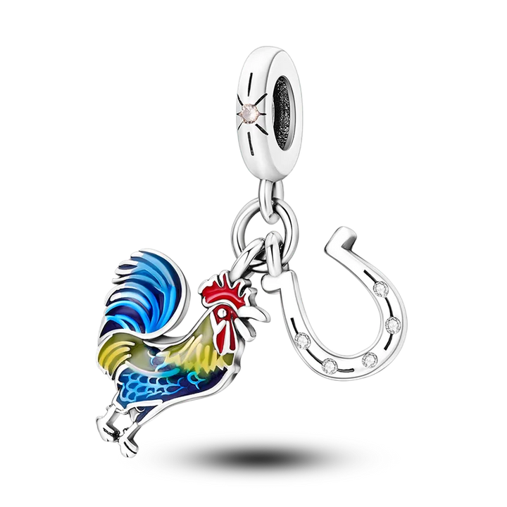 Lisslune | 925 Silver Golden Leopard Charms Beads Colorful Chameleon Rhinoceros Lion Scarab Cat Pendant Compatible with Original Pandora Bracelet Jewelry