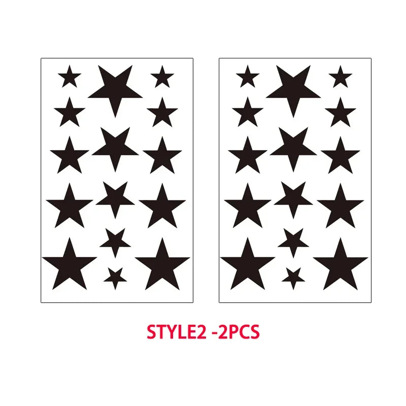Rynx | Hollow Star Waterproof Temporary Tattoo Stickers Black Star Design Body Art Artificial Tattoo Wrist Ankle Artificial Tattoo Body Art Tools