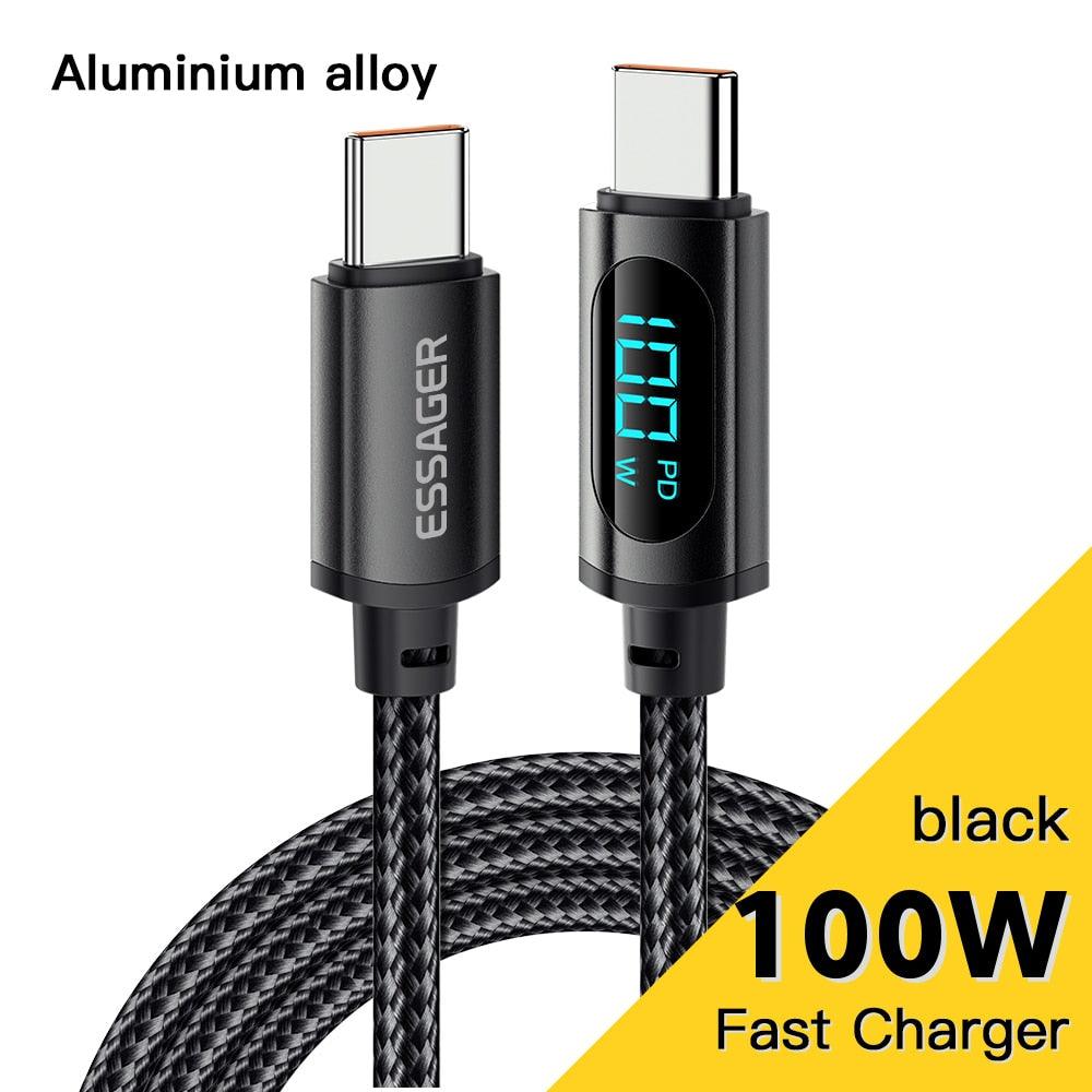 Lisslune | Essager Advanced Smart LED USB C Charging Cable - Fast 100W Power & High Speed Data Transfer
