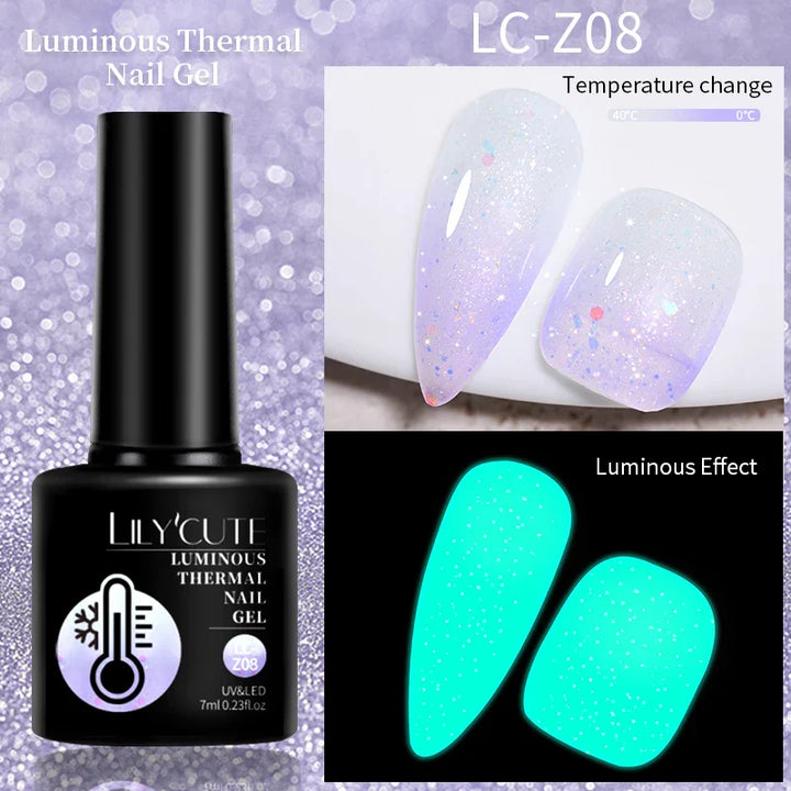 Rynx |7ML Snowlight Cat Magnetic Gel Nail Polish Grow-In-Dark Reflection Glitter Laser Semi-Permanent Soak Off UV Gel Nail Polish