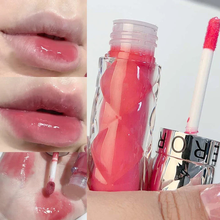 Rynx | Clear Nude Mirror Lip Gloss Moisturizing Hydrating Non-sticky Water Light Glass Gel Filling Lip Glaze Oil Lipstick Tint Cosmetics