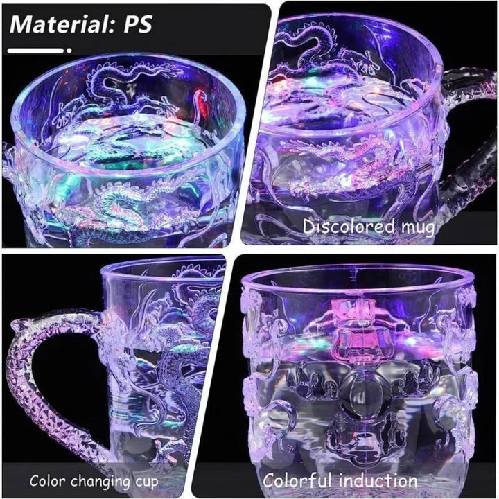 Lisslune | 1 piece color changing luminous LED dragon mug water activated lights beer coffee milk tea wine whiskey bar cup travel creative gift