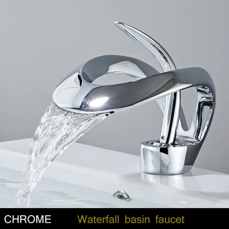 Lisslune | Modern Creative Brass Waterfall Design Faucet