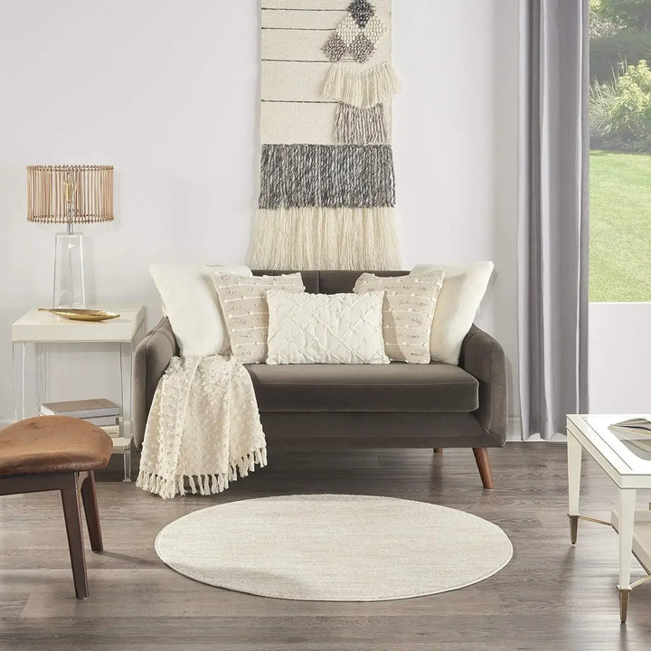 Rynx | Round Carpet for Room Bedroom Decor, Circle Boho Rug for Living Room, Soft Fluffy Shaggy Carpet for Girls Room Decor Aesthetic