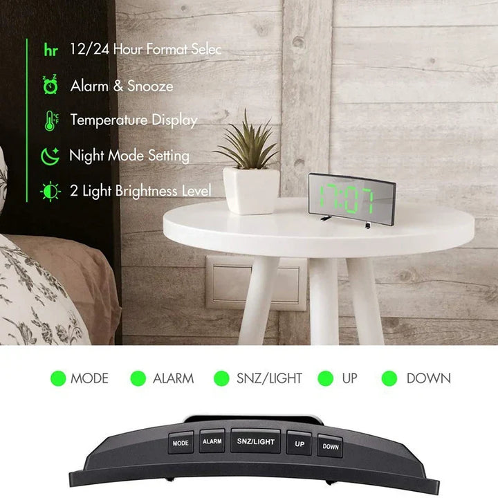 Lisslune | Curved Screen Digital Alarm Clock