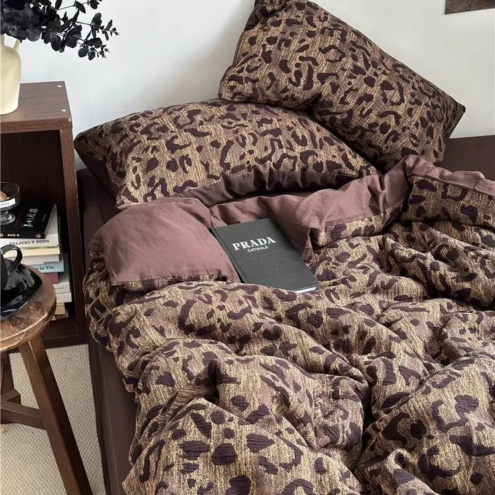 Rynx | New Fashion Bedding Set Ins Floral Single Double Size Duvet Cover Bed Sheet Pillowcase Grid Solid Color Home Girls Bedding