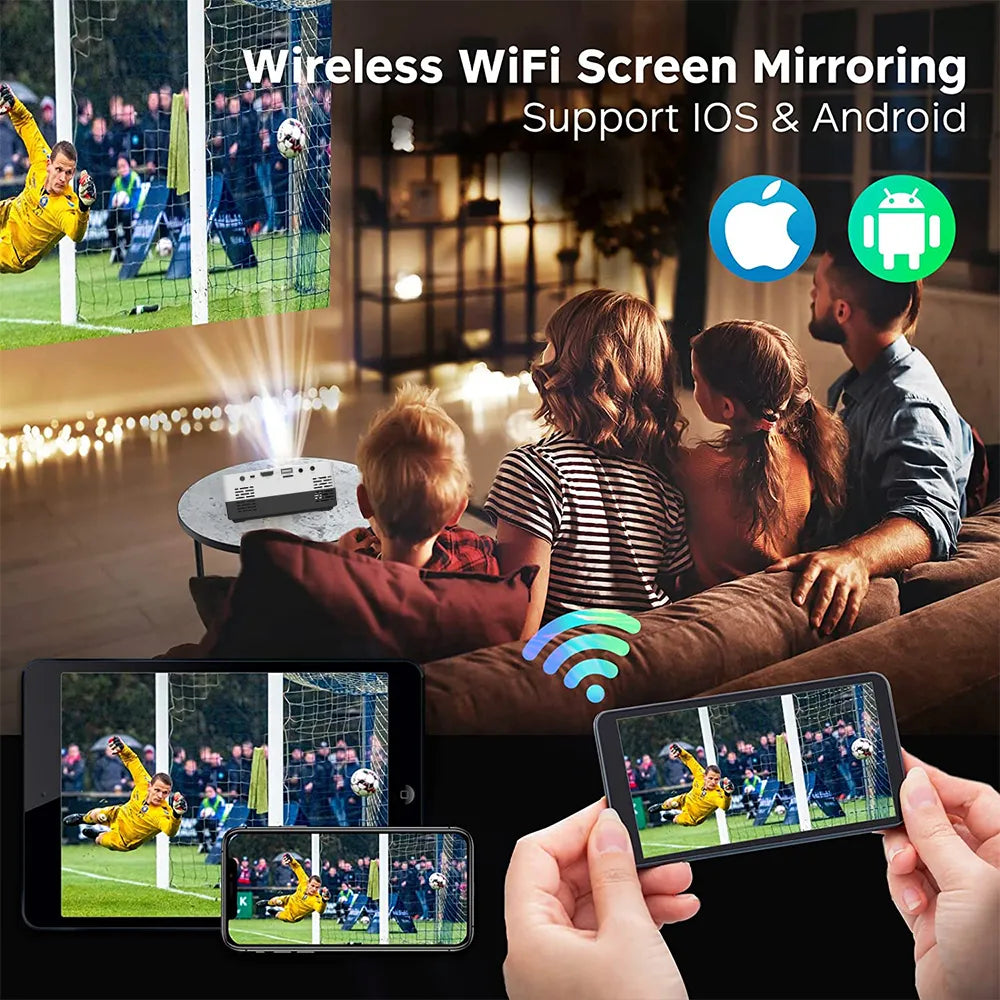 Lisslune | Lumino | Mini Projector | Portable | Miracast Support | HD Image | Compact Size