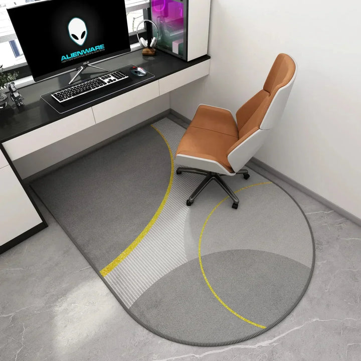 Lisslune | Winnie Geometric Office Chair Mat – Soft Washable Non-Slip Design