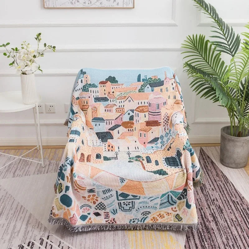 Lisslune | Village Landscape Blanket