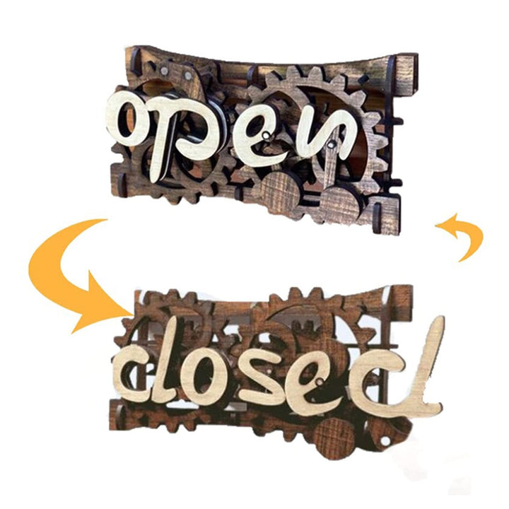 Lisslune | Wooden Double-Sided Reversible Open Closed Sign