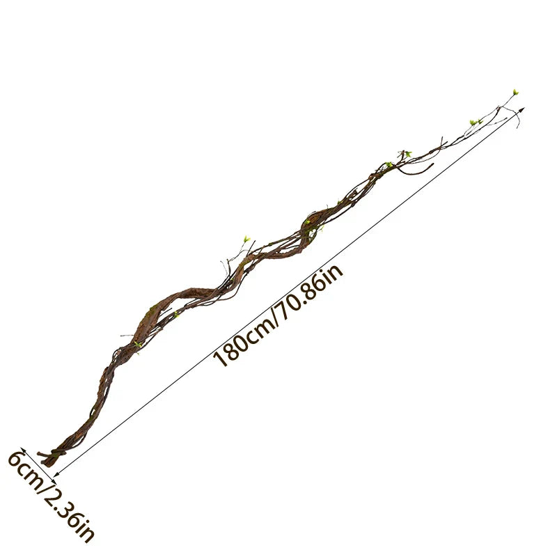 Rynx 180cm Flexible artificial tree rattan vine branch with leaves DIY wreath plant for home garden wedding wall decoration