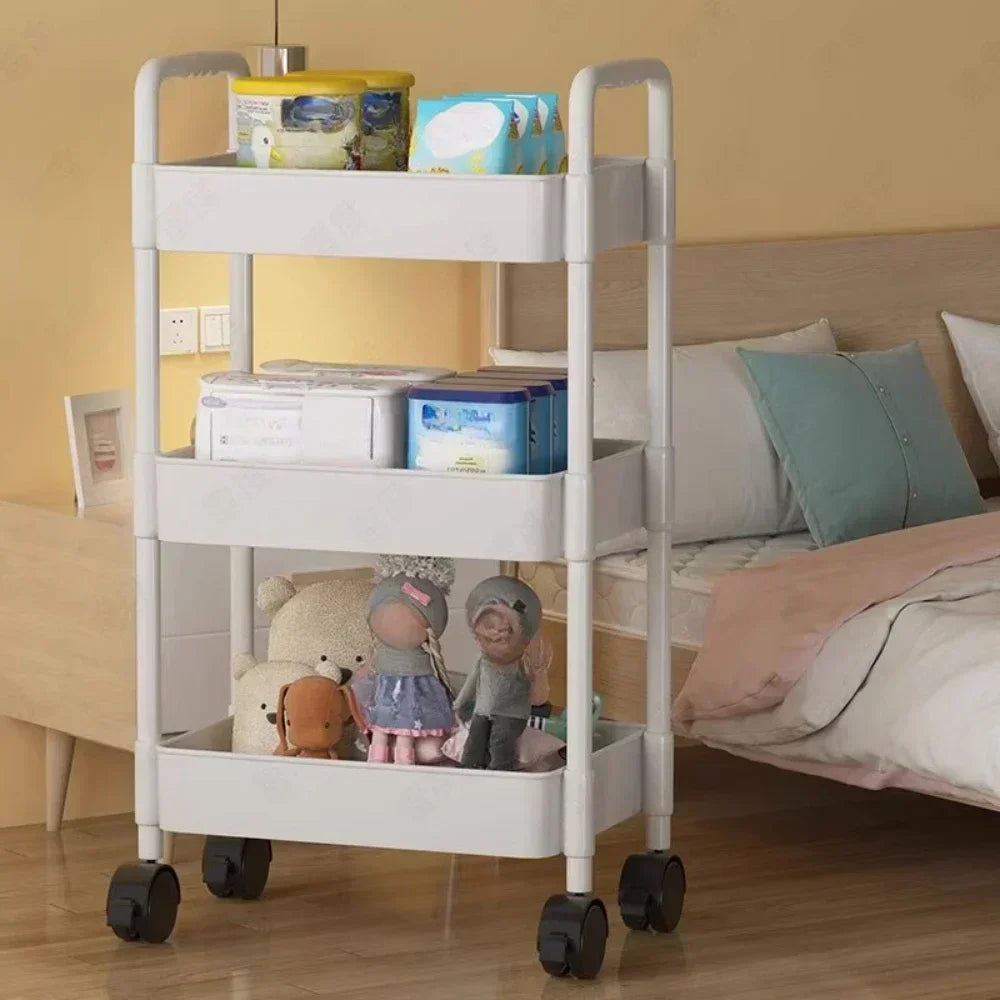 Rynx | Mobile Storage Cart Trolley Organizer Household Kitchen Multifunction Cart with Wheels Home Accessories Multi-tiered Bookshelf