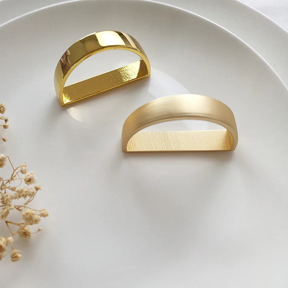 Rynx | 4PCS Ginkgo Leaf Metal Napkin Ring, Pearl Flower Napkin Holder, for Wedding Valentine's Day Party Home Dining Room Table Decoration