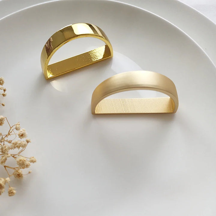Rynx | 4PCS Ginkgo Leaf Metal Napkin Ring, Pearl Flower Napkin Holder, for Wedding Valentine's Day Party Home Dining Room Table Decoration