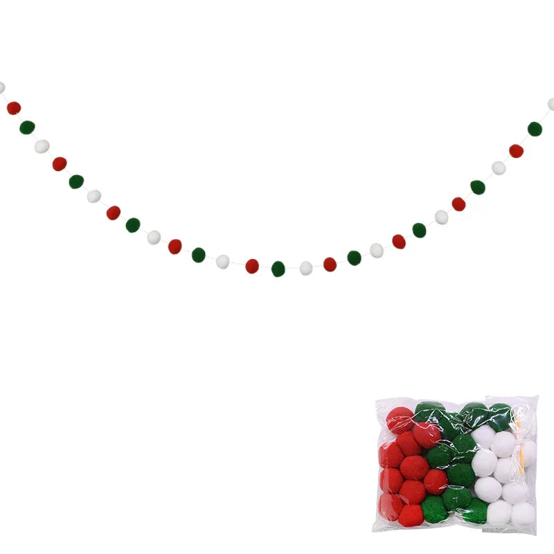 Rynx 2.5Meter Colored Pom Pom Pendant Light Garland Ins Nordic Series Wool Felt Ball String DIY Handmade Kids Room Decoration