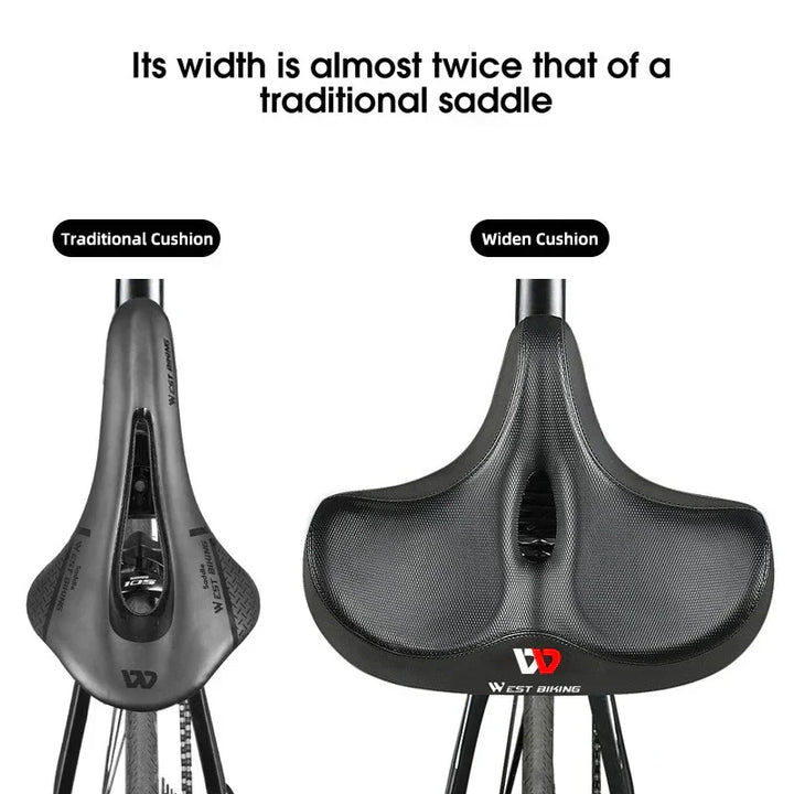 Lisslune | Wide Ergonomic Bike Saddle – Comfortable Saddle with Shock Absorption for City and Mountain Bikes