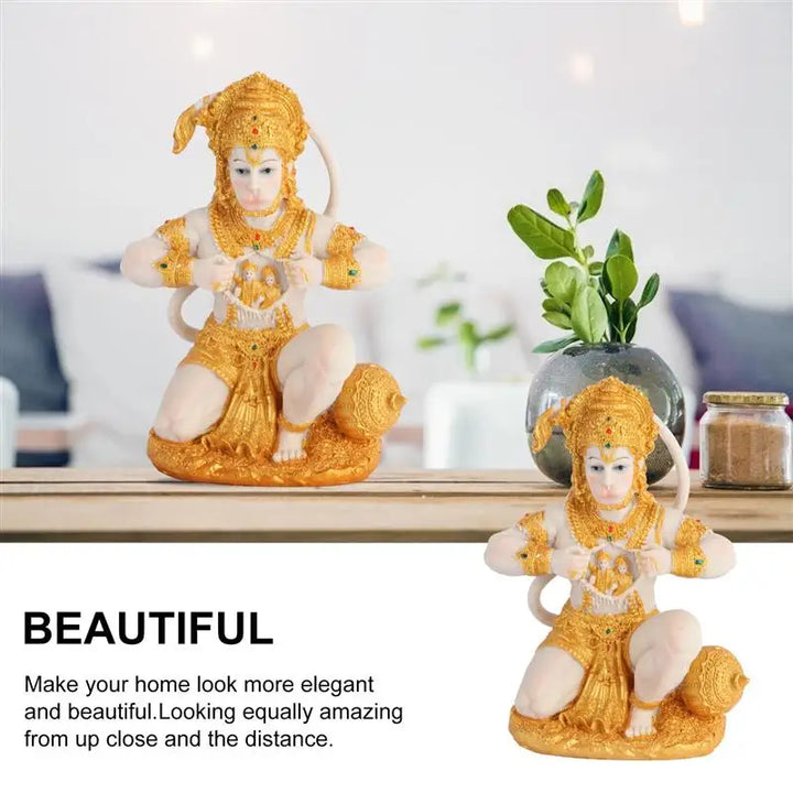 Lisslune | 1 Piece Hanuman Buddha Monkey God Figurine Southeast Asian Style Home Sculpture Lord Hanuman Statue Buddha Figur Ornament