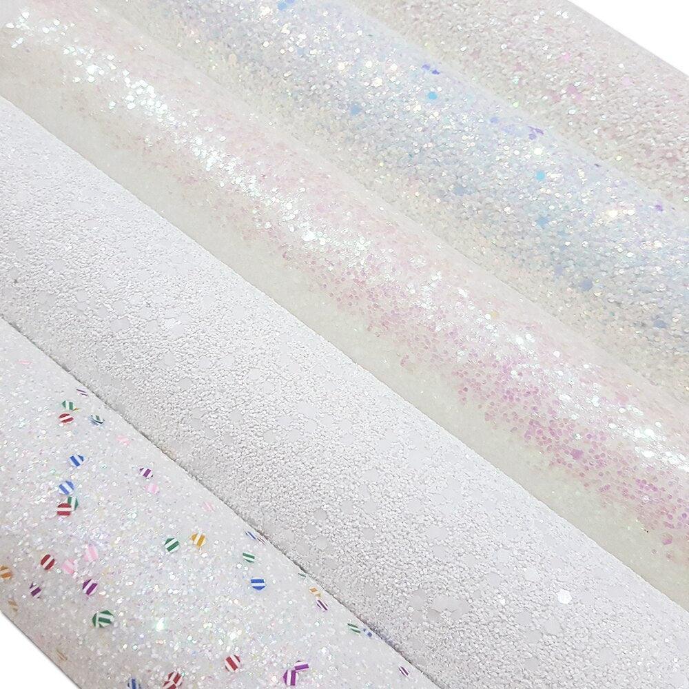 Lisslune | Sparkling White Faux Leather Craft Roll: Elevate your DIY masterpieces