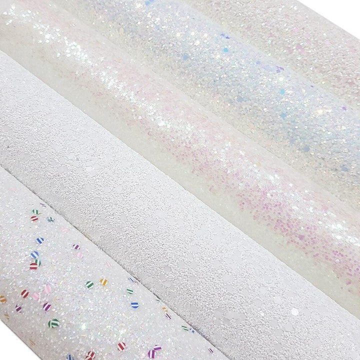 Lisslune | Sparkling White Faux Leather Craft Roll: Elevate your DIY masterpieces