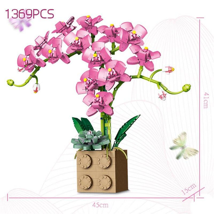 Lisslune | DIY Elegant Blue Phalaenopsis Flower Craft Kit: Create your own impressive home accessory