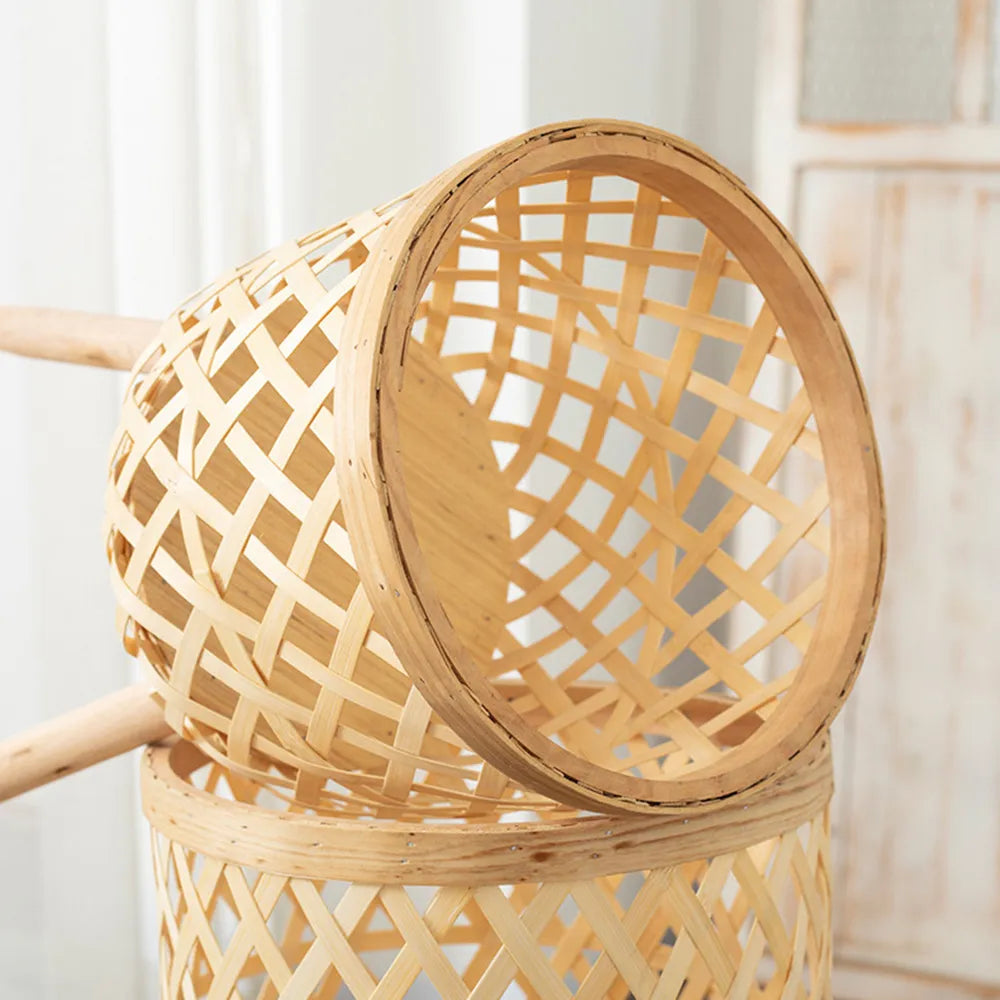 Lisslune | Handcrafted Bamboo Woven Flower Pot with Stand Plant Flower Display Storage Stand DIY Storage Children's Plant Pots Home Decor