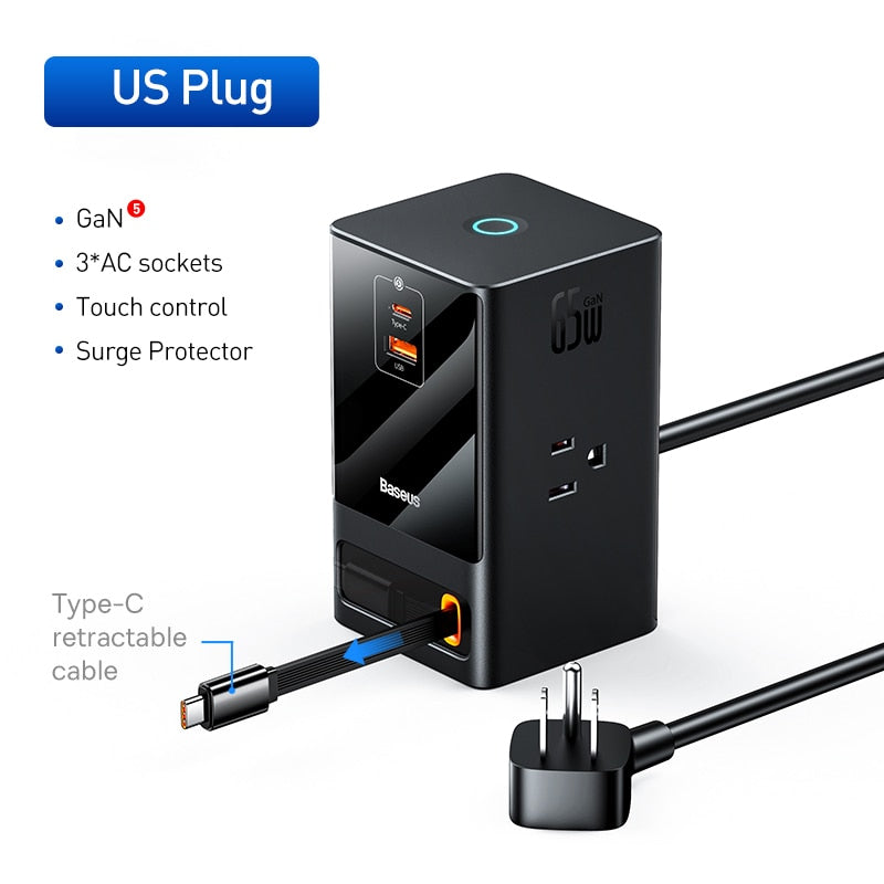 Lisslune | Retractable Cable Fast Charging Digital Power Strip
