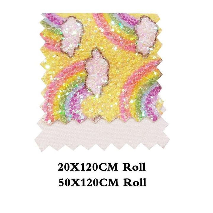 Lisslune | Glittering Rainbow Synthetic Leather Crafting Roll - Ignite Your Imagination with a Splash of Color