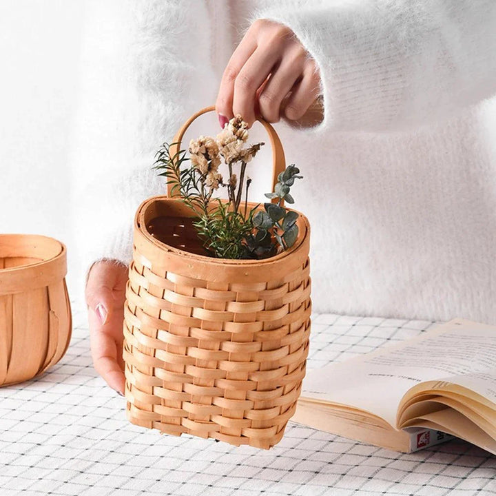 Lisslune | Woven Bamboo Wall Baskets for Elegant Plant and Flower Arrangements