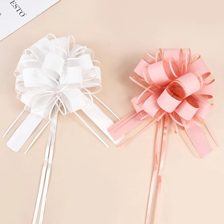 Rynx 2/4/10pcs Wedding Car Ribbons Bands Christmas Gift Wrapping Decoration DIY Craft Flowers Birthday Party Accessories Valentine's Day