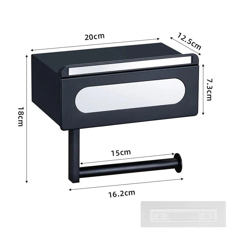 Lisslune | Wall-Mounted Rotating Tissue Paper Holder with Built-In Storage Organizer