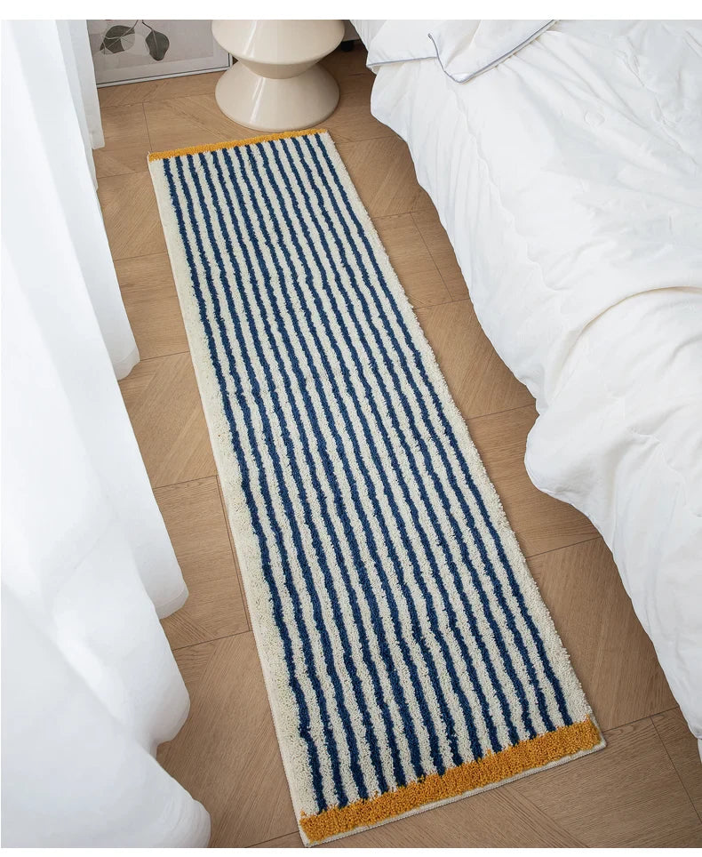 Rynx | Striped long plaid-padded rug memories flocking rug floor anti-slip mat bath mat bedroom rug bedroom changing room bathroom