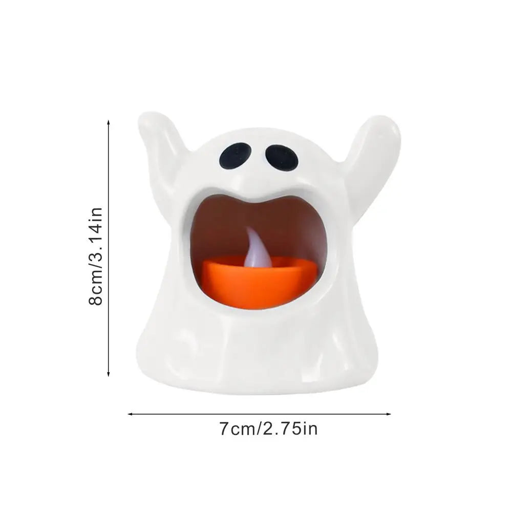 Rynx | Halloween Ghost Lamp with LED Flameless Candles Decorative Halloween Party Ghost Horror Atmosphere Props Deco