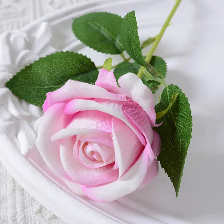 Lisslune | 20 pieces Realistic Velvet Silk Rose Bouquet