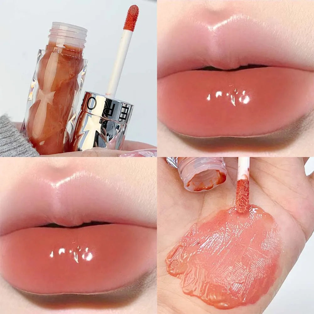 Rynx | Clear Nude Mirror Lip Gloss Moisturizing Hydrating Non-sticky Water Light Glass Gel Filling Lip Glaze Oil Lipstick Tint Cosmetics