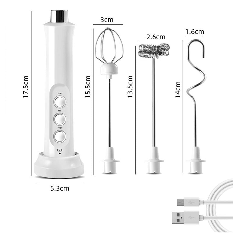 Lisslune | 3in1 Portable Rechargeable Milk Frother Foam Maker