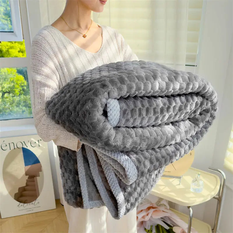 Rynx Velvet Coral Velour Small Blanket Single Room Climate Blanket Rabbit Velour Blanket Office Nap Blanket