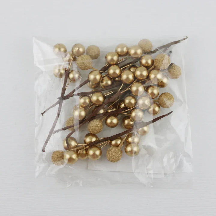 Rynx | (10 pieces/pack) 10cm Christmas tree berries decoration simulation Yangmei golden berries bouquet artificial plant wreath home decor