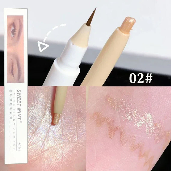 Rynx | Double Head Eyeshadow Eyeliner Silkworm Pencil Matte Pearl Glitter Eyeshadow Liner Pencil Highlighter Pencil Eye Makeup
