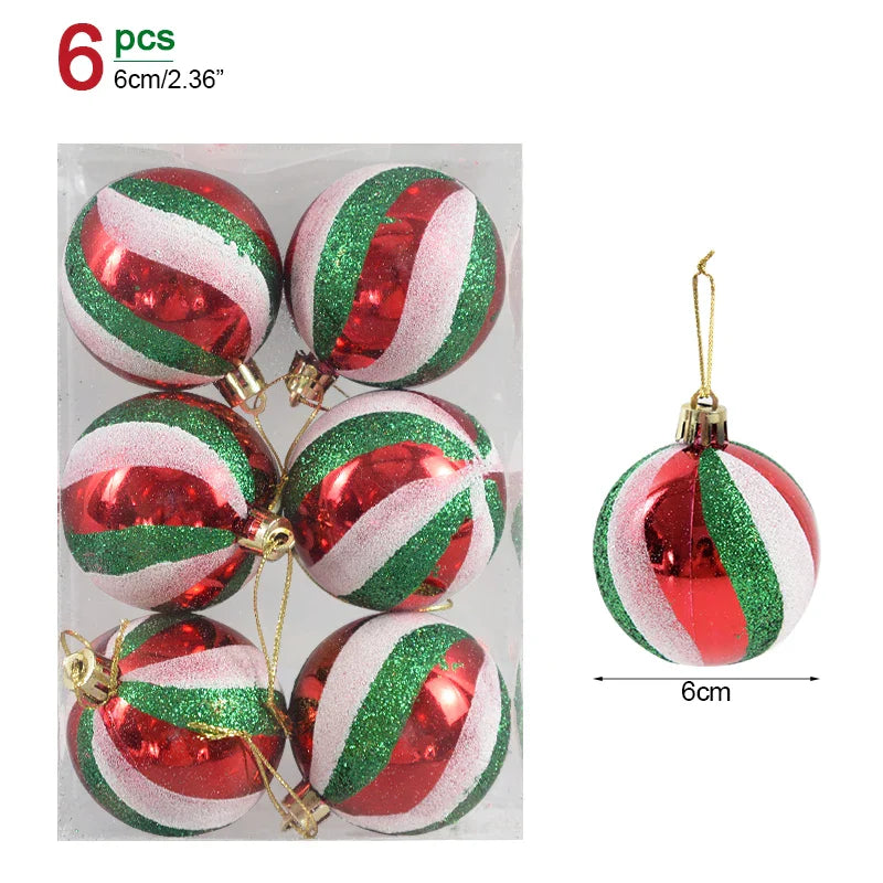 Rynx 1box Christmas balls Christmas tree decoration ball Xmas hanging tree ornament home party decor New Year gift Noel Navidad