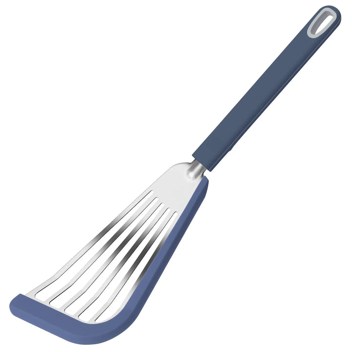 Lisslune | Silicone-Edged Fish Spatula - Stainless Steel, Heat-Resistant, Slotted Turner for Cooking