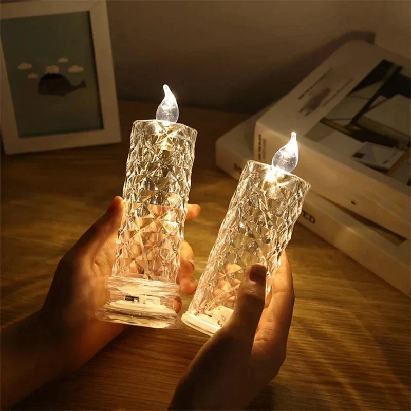 Lisslune | Projection rose pattern simulated flameless tealights