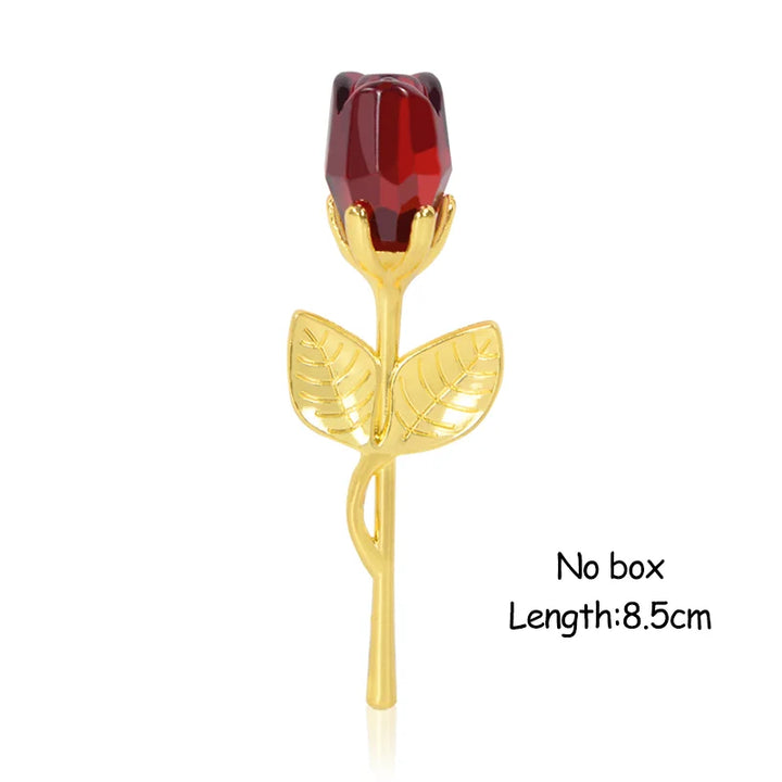 Lisslune | Crystal Bear Glass Rose - Valentine's Day Gift, Fashion Ornament, Wedding Home Decor