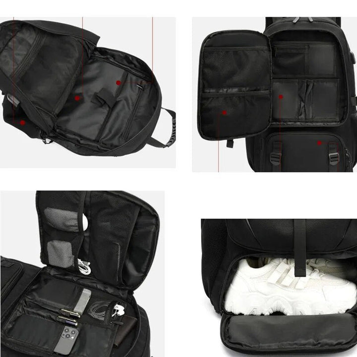 Lisslune | Tech Trek Pro 50-80L – The Ultimate Backpack with USB Charging Port | Durable & Spacious