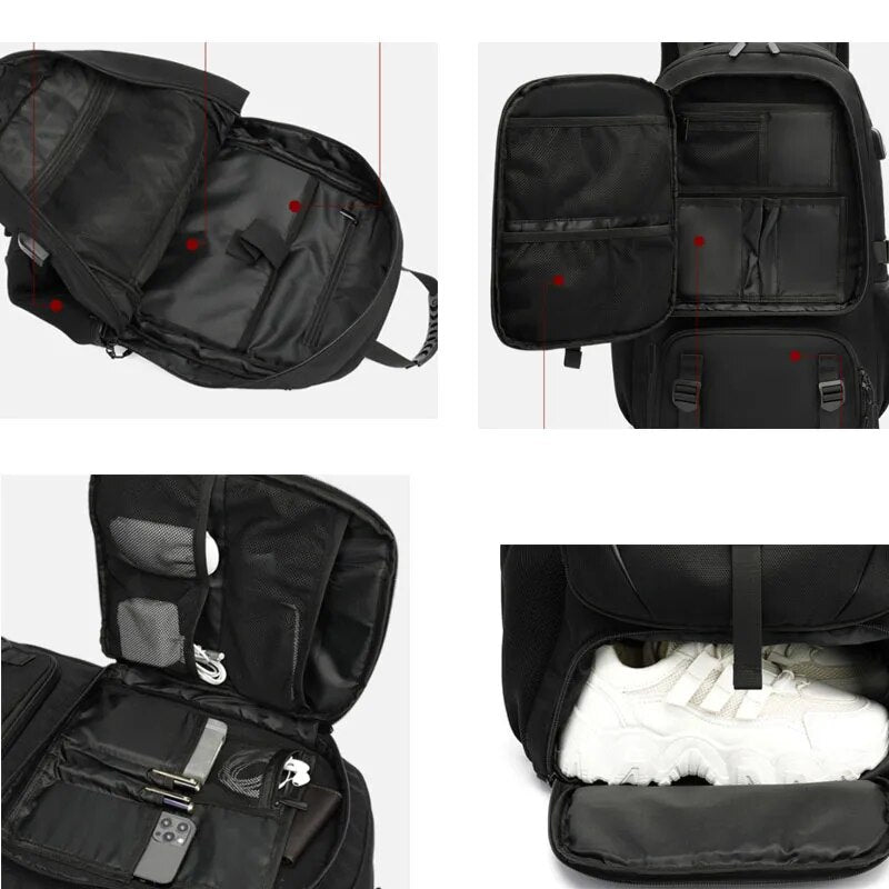 Lisslune | TechTrek Pro Explorer Backpack with USB Port – 50L-80L Travel Capacity